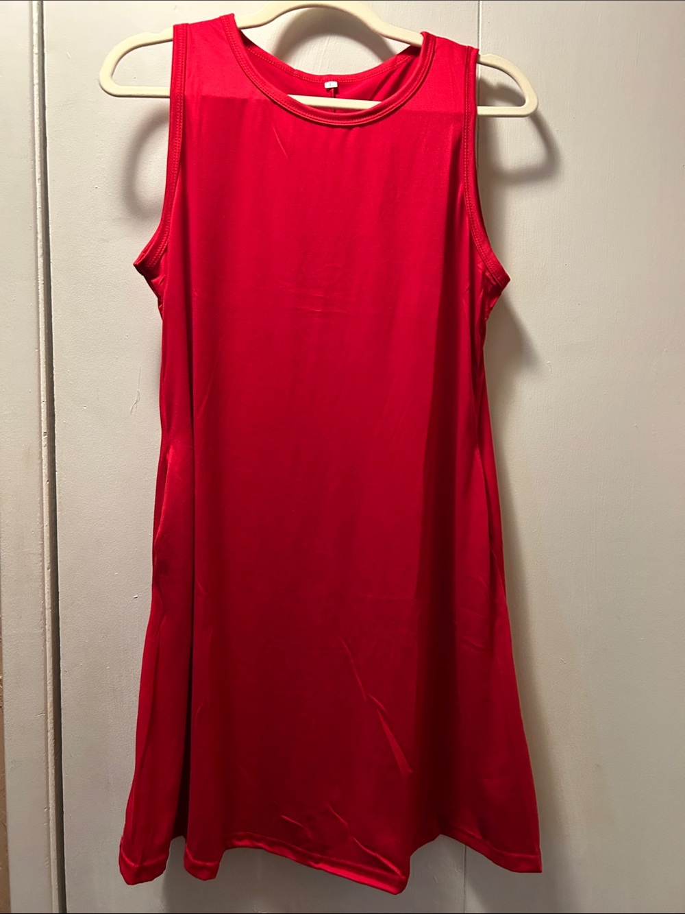 Sleeveless Red A-Line Women's slip Dress
